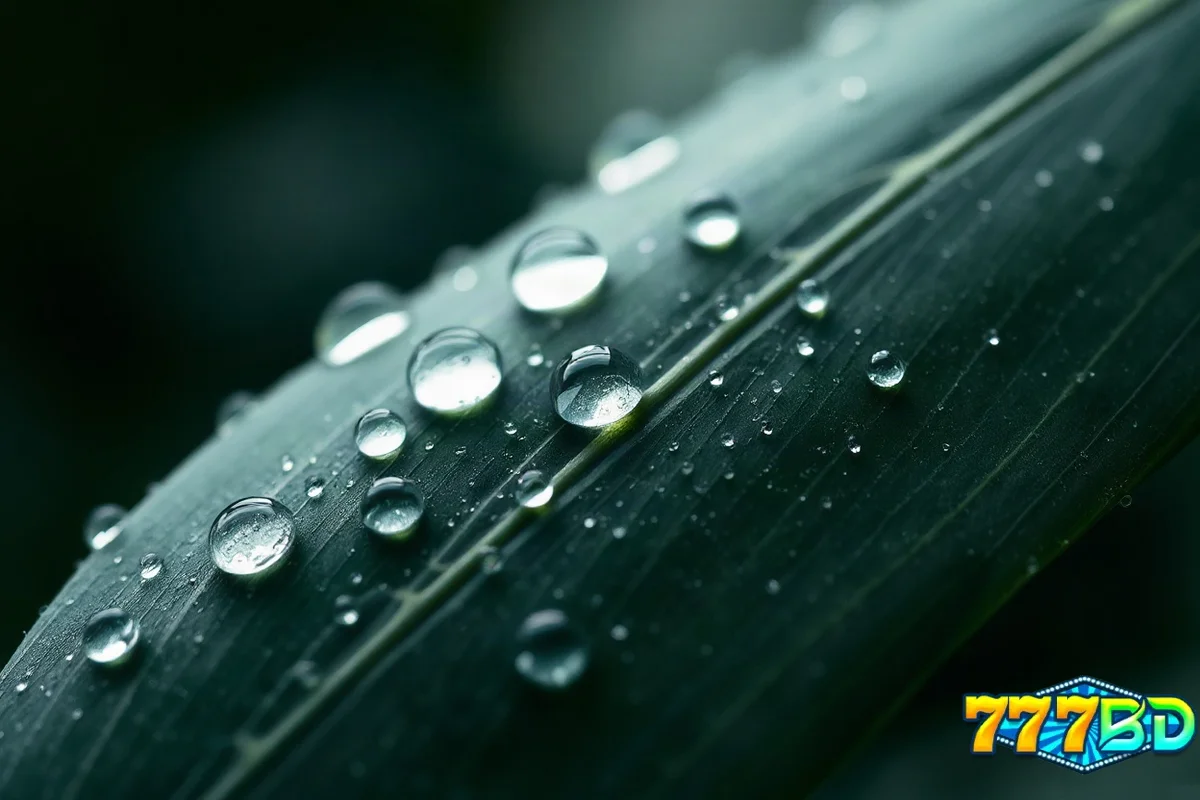পাতার ওপর জলের ফোঁটার ম্যাক্রো শট, সচরাচর জিজ্ঞাসার প্রতীক